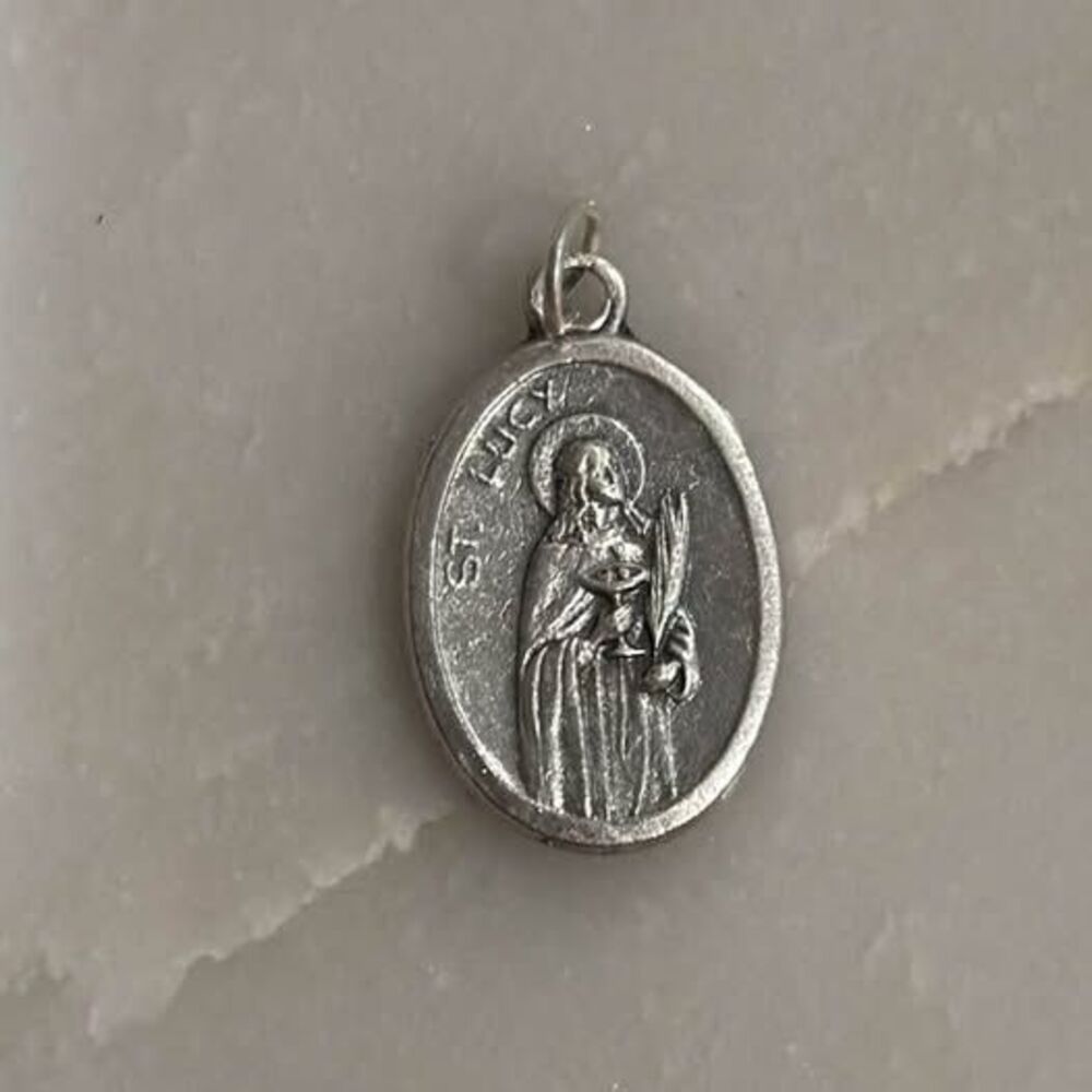 Vintage St. Lucy and Sacred Heart of Jesus Religious Medals
